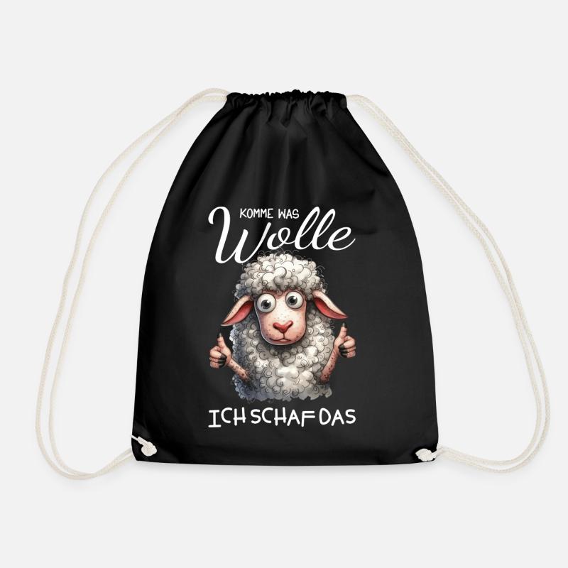 Komm Wolle Ich Schaf Das - Turnbeutel - Schwarz