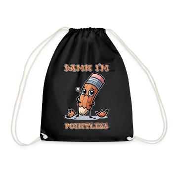 Damn I'm pointless - Drawstring Bag - black - Front