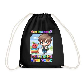 Quels devoirs ? Je croyais que vous aviez dit Home-snack ! - Sac de sport léger - noir - Devant