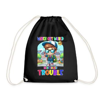 Attention monde - voici les ennuis - Sac de sport léger - noir - Devant