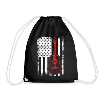 4th of July Guitar United States - Drawstring Bag - black - Front