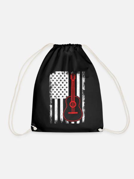 4. Juli Gitarre USA - Turnbeutel - Schwarz