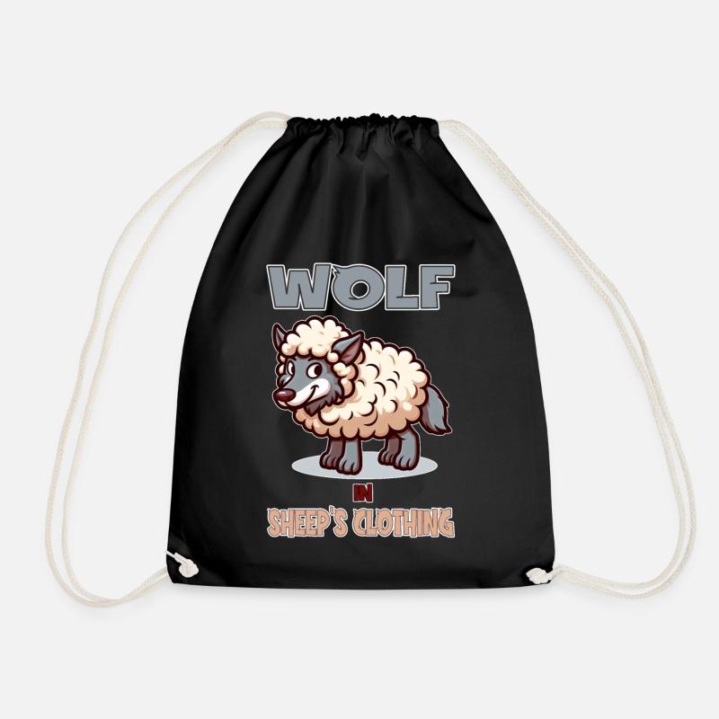 Wolf in Sheep's clothing - Drawstring Bag - black