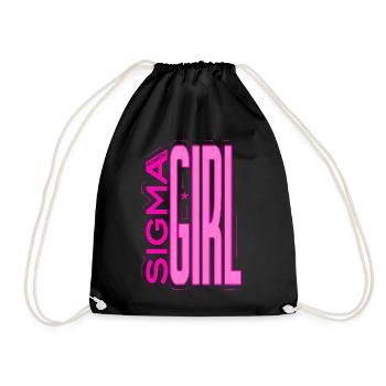Sigma Girl - powerful wonder girl - Drawstring Bag - black - Front