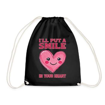 Je vais te mettre un sourire dans le cœur - Sac de sport léger - noir - Devant