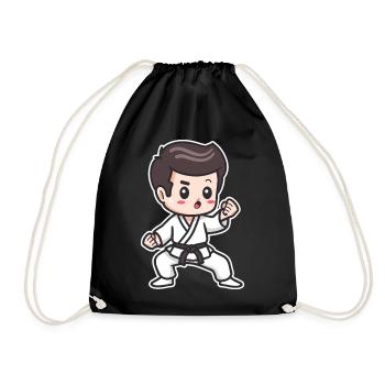 Dessin de karaté garçon - Sac de sport léger - noir - Devant