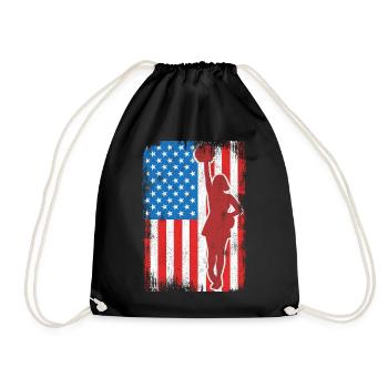 USA Patriotic Cheerleader - Drawstring Bag - black - Front