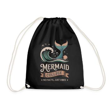 Mermaid College - No facts just vibes - Drawstring Bag - black - Front