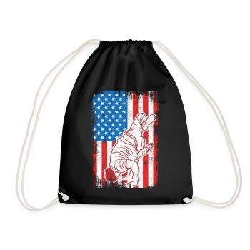 4th of July USA Breakdance - Drawstring Bag - black - Front