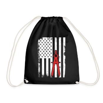 Architecture USA Flag - Drawstring Bag - black - Front