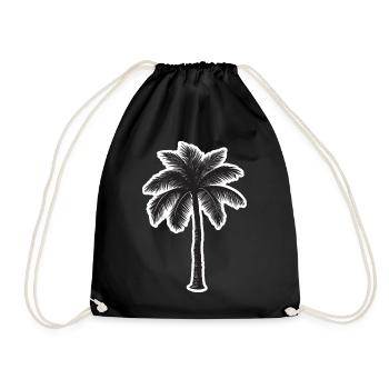 Palm tree - Drawstring Bag - black - Front