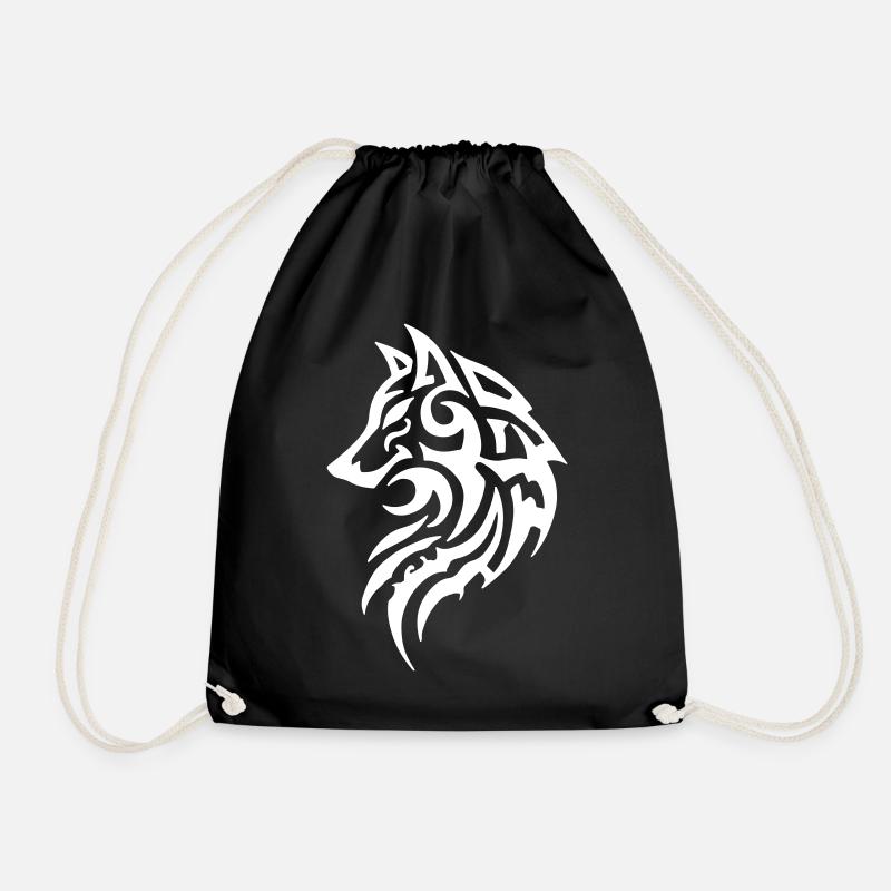 Wolf Tribal Tattoo - Turnbeutel - Schwarz