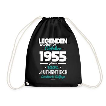 70e anniversaire - Les légendes ont été créées en octobre 1955 - Sac de sport léger - noir - Devant