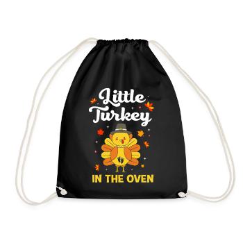 Thanksgiving Gender Reveal Mom-to-be - Drawstring Bag - black - Front