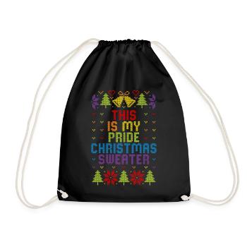 C’est mon pull de Noël Pride Noël moche - Sac de sport léger - noir - Devant