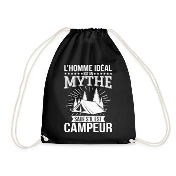 Der ideale Mann ist ein Mythos, es sei denn, er ist ein Camper - Turnbeutel - Schwarz - Vorne