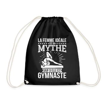 The ideal woman, a myth unless she is a gymnast - Drawstring Bag - black - Front