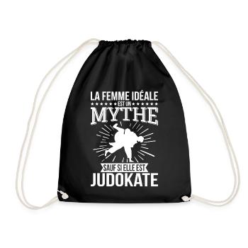The ideal woman, a myth unless she is a judoka - Drawstring Bag - black - Front