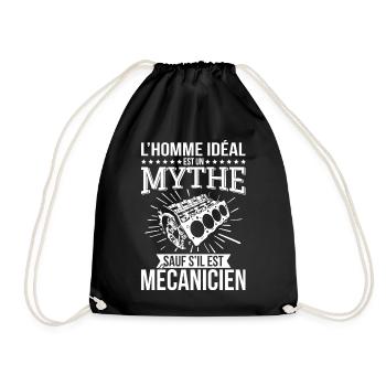 The ideal man, a myth unless he is a mechanic - Drawstring Bag - black - Front