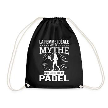 Die ideale Frau ist ein Mythos, es sei denn, sie spielt Padel - Turnbeutel - Schwarz - Vorne