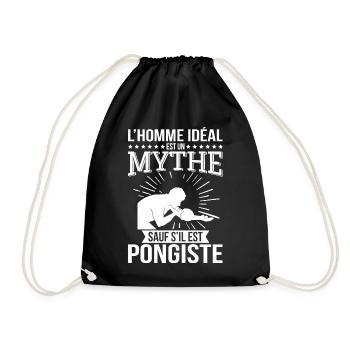 L’homme idéal un mythe sauf s’il est pongiste - Sac de sport léger - noir - Devant