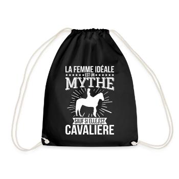 Ideal woman, a myth unless she is a rider - Drawstring Bag - black - Front