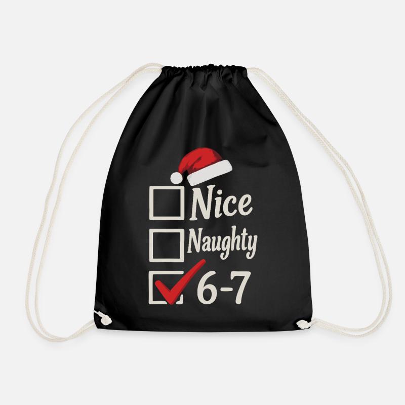 Nice Naughty 67 Christmas Meme - Turnbeutel - Schwarz