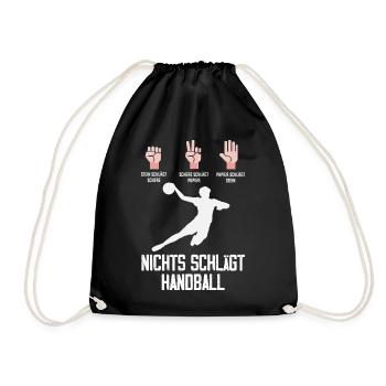 Handballspieler Handball Handballer Geschenke - Turnbeutel - Schwarz - Vorne
