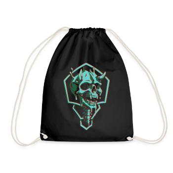 Crâne néon en hexagone - Sac de sport léger - noir - Devant
