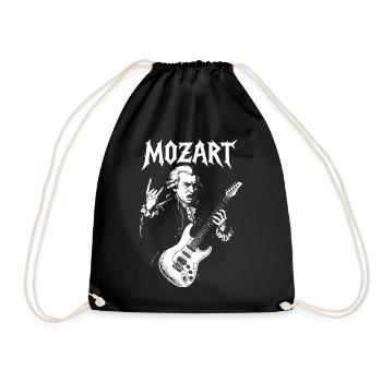 T-shirt de guitariste de rock Mozart - Sac de sport léger - noir - Devant