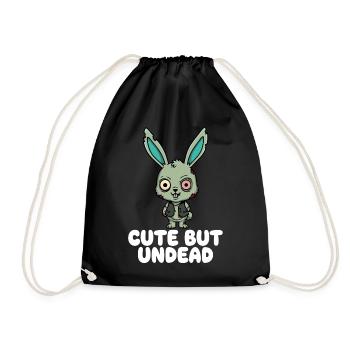Cute Zombie Bunny – Cutest Dead - Drawstring Bag - black - Front