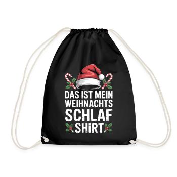 Mein Weihnachts Schlafshirt - Turnbeutel - Schwarz - Vorne