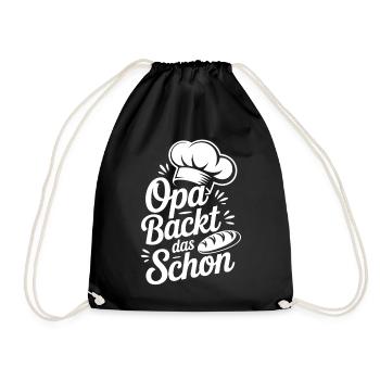 Opa Backt Das Schon - Turnbeutel - Schwarz - Vorne