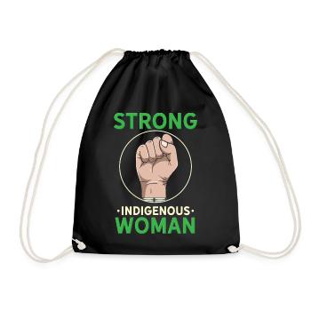 Strong Indigenous Woman Empowerment Graphic - Turnbeutel - Schwarz - Vorne