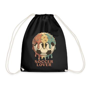 Retro Soccer Lover |  Soccer Players - Drawstring Bag - black - Front