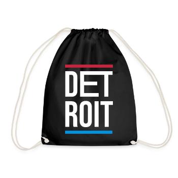 Detroit city logo design - Drawstring Bag - black - Front