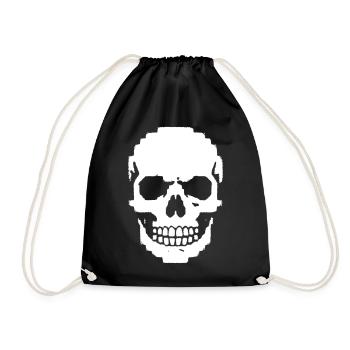 Crâne Pixel Crâne 8-Bits - Sac de sport léger - noir - Devant