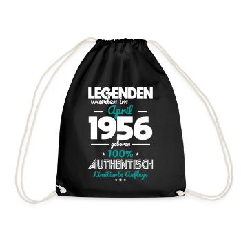70. Geburtstag - Legenden wurden im April 1956 - Turnbeutel - Schwarz - Vorne
