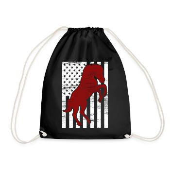 4. Juli USA Reiten - Turnbeutel - Schwarz - Vorne