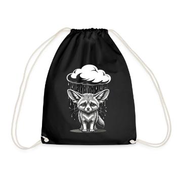 Fennec Renard du Désert - Motif rétro émotionnel - Sac de sport léger - noir - Devant