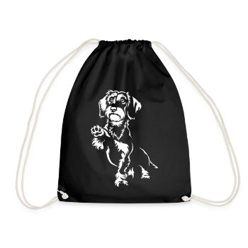 Dackel "Black Edition" - Turnbeutel - Schwarz - Vorne
