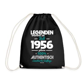 70. Geburtstag - Legenden wurden im Juli 1956 - Turnbeutel - Schwarz - Vorne