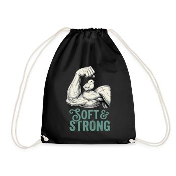 Strong and Soft - Drawstring Bag - black - Front