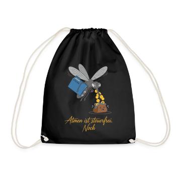 Breathing is tax-free. Still ! - Drawstring Bag - black - Front
