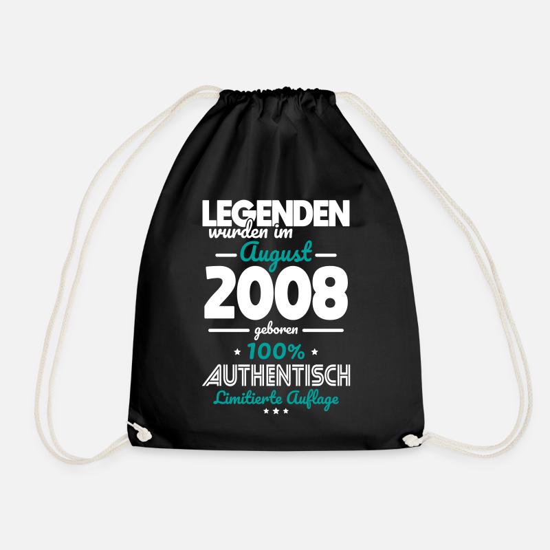 18. Geburtstag - Legenden wurden im August 2008 - Turnbeutel - Schwarz