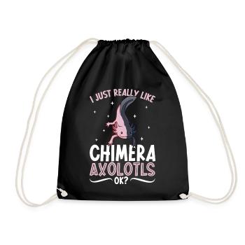 J’adore mon axolotl Chimère - Sac de sport léger - noir - Devant