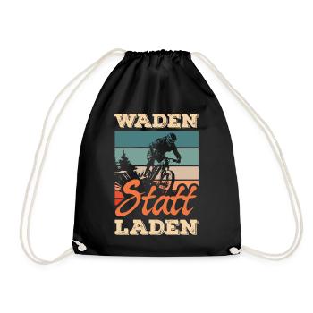 calves instead of charging mountain bike without battery mtb - Drawstring Bag - black - Front