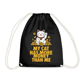 Mon chat a plus d’argent que moi - Sac de sport léger - noir - Devant