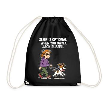 Propriétaire de chien fatigué & bande dessinée Jack Russell - Sac de sport léger - noir - Devant