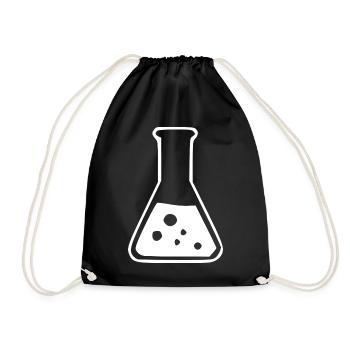 Reagenzglas Chemie Chemiker Geschenk - Turnbeutel - Schwarz - Vorne